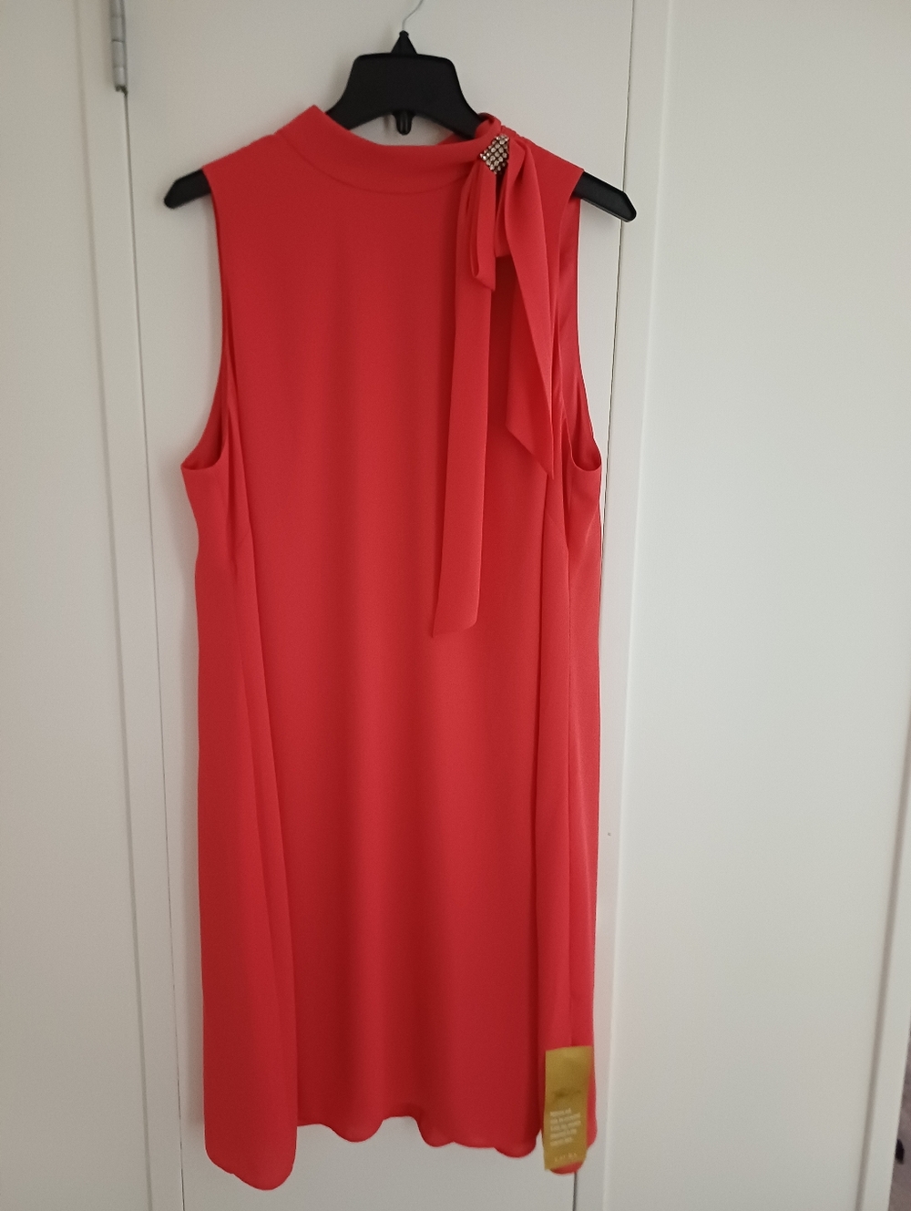 NWT Gorgeous Laura Plus Size 16 Sleeveless Crab Apple Bow-Neck Dress